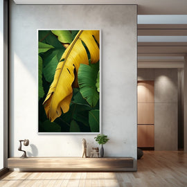 Tableau Feuille de Bananier, art mural décoration nature