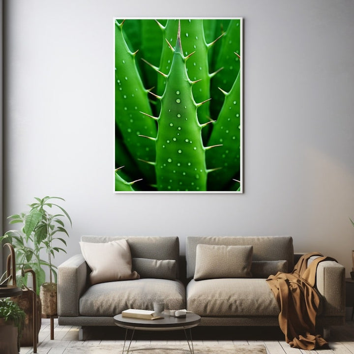 Tableau Feuille de Cactus, art mural décoration nature