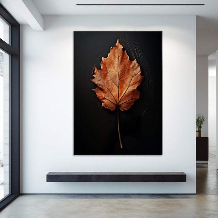 Tableau Feuille Morte Moderne, art mural décoration nature