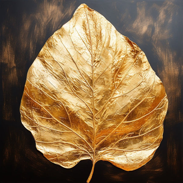 Tableau Feuille d'Or, art mural décoration nature
