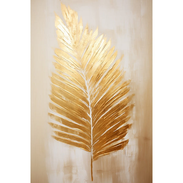 Tableau avec Feuille Palmier Or, art mural décoration nature