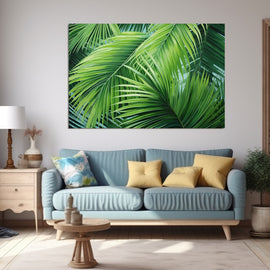 Tableau Palme Verte des Tropiques, art mural décoration nature