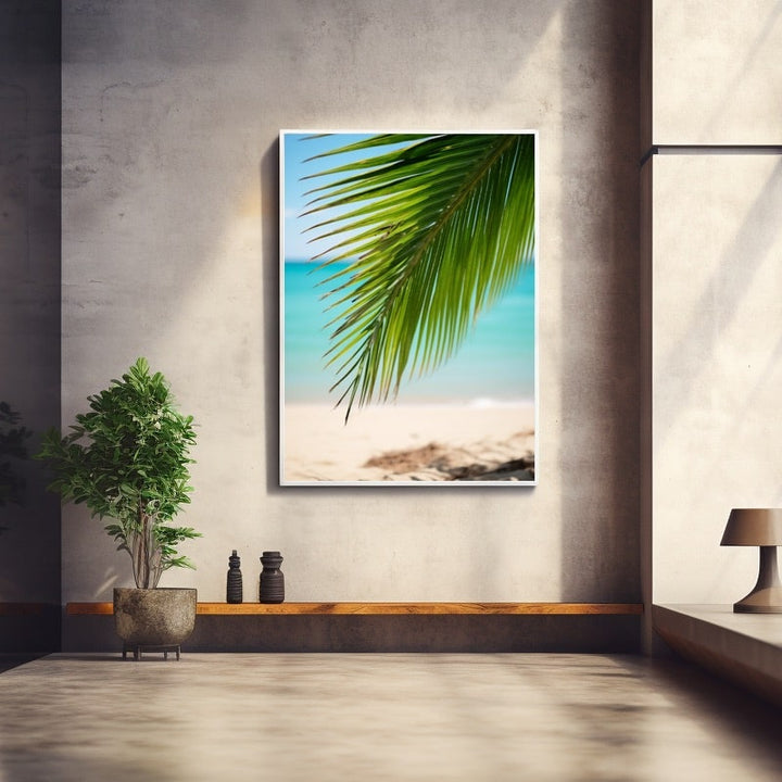 Tableau Feuille Plage, art mural décoration nature