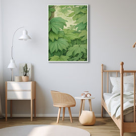 Tableau Feuille Verte Nordique, art mural décoration nature