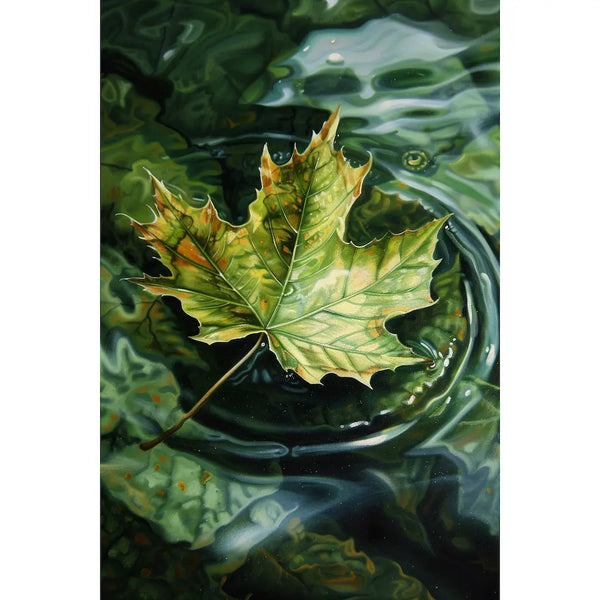 Tableau Feuille d'Érable sur l'Eau, art mural décoration nature