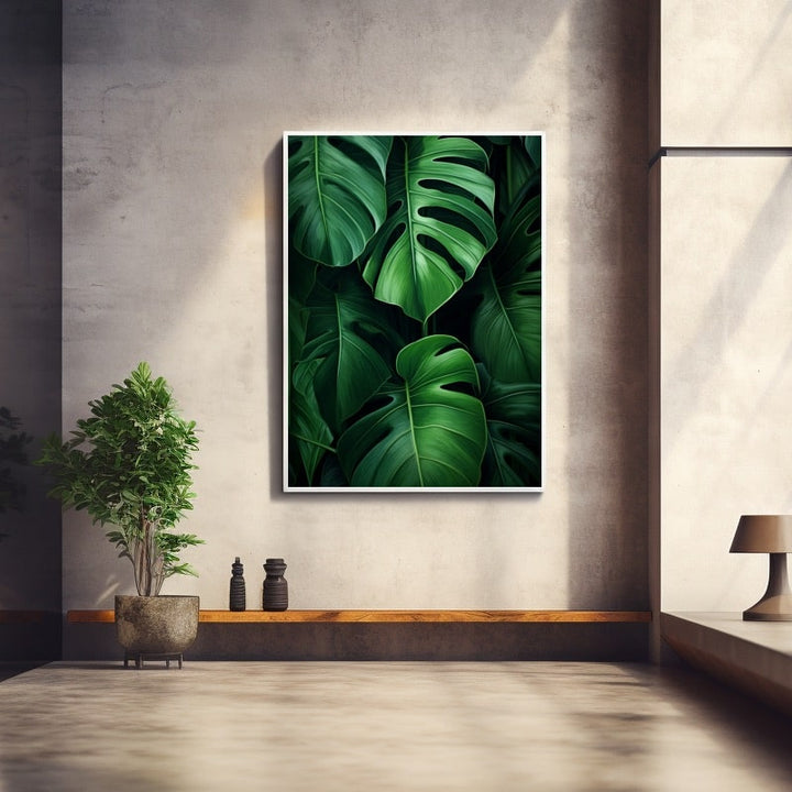Tableau Feuilles Exotiques, art mural décoration nature