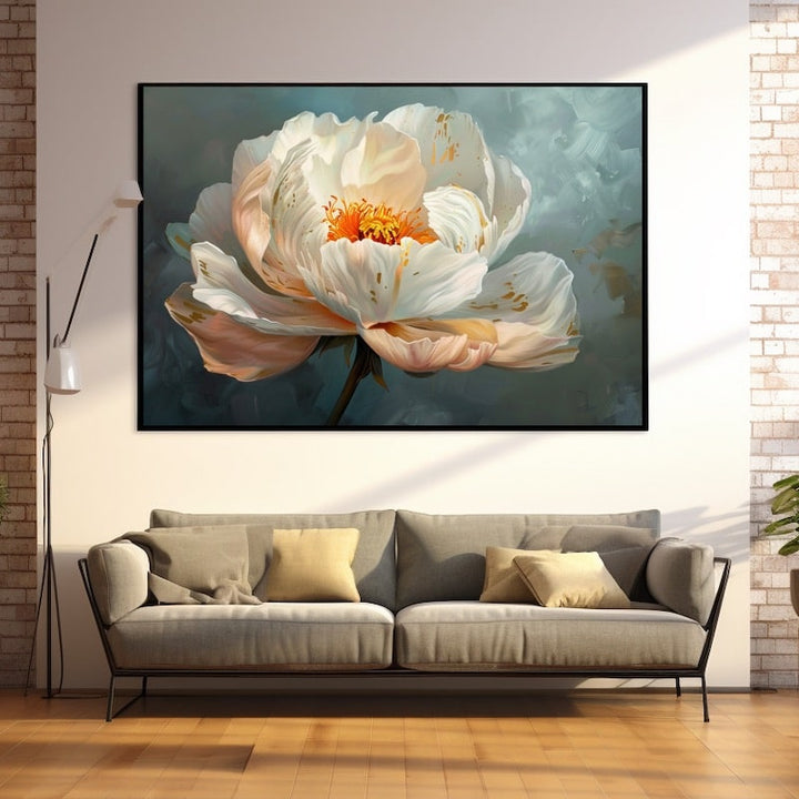 Tableau Fleur Beige