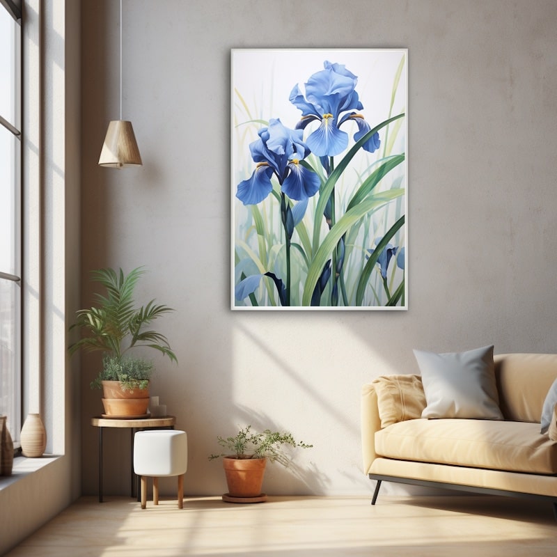 Tableau Fleur Bleue Iris