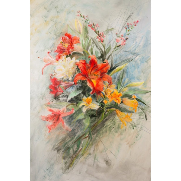 Tableau Fleurs Au Pastel