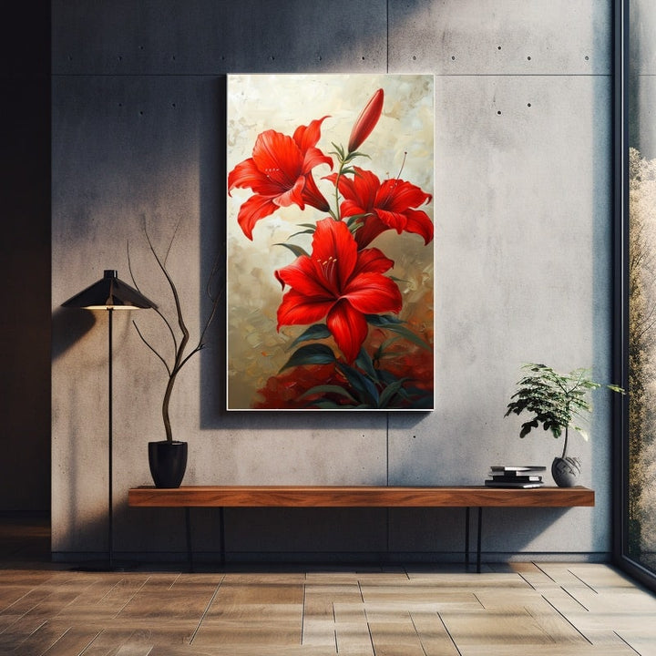 Tableau Fleurs Rouges