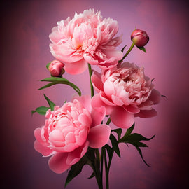 Tableau Floral Pivoines, art mural décoration nature
