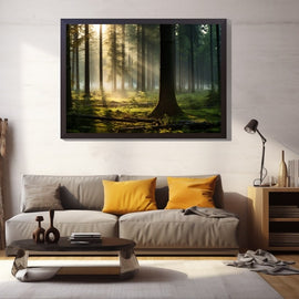 Tableau Forêt Aube, art mural décoration nature