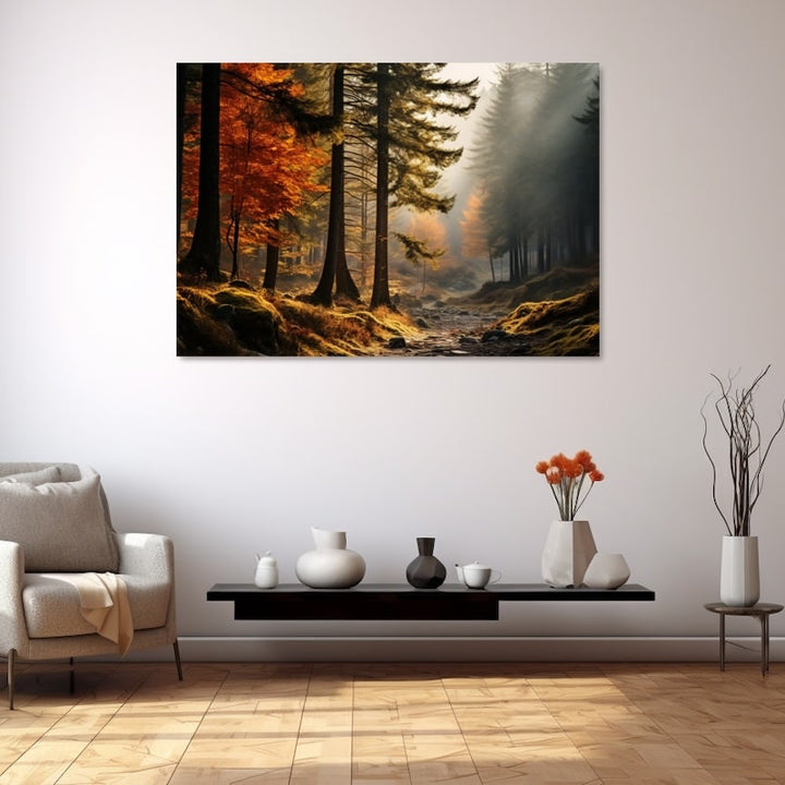 Tableau Forêt Mixte d'Automne, art mural décoration nature