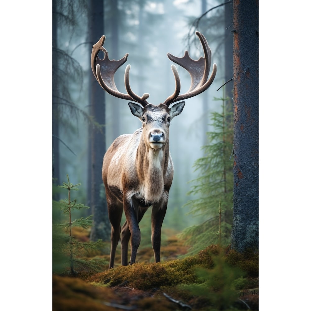 Tableau Cerf Forêt, art mural décoration nature