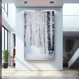 Tableau Forêt et Neige, art mural décoration nature