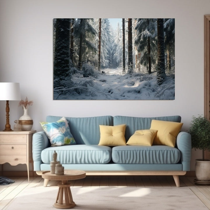 Tableau Forêt Hiver Photographie, art mural décoration nature