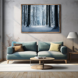 Tableau Forêt Hiver, art mural décoration nature