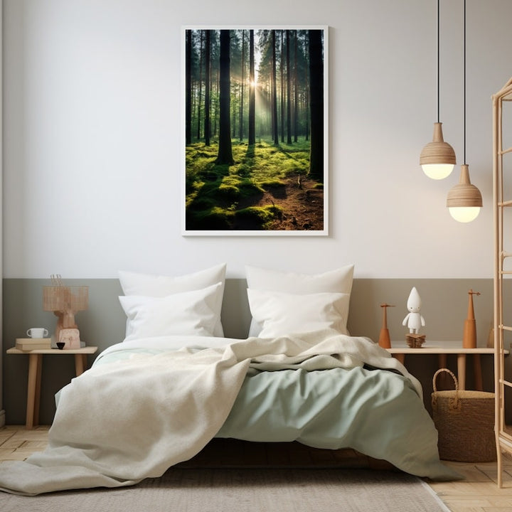 Tableau Forêt Lever de Soleil, art mural décoration nature