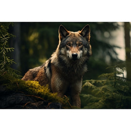 Tableau Loup Forêt, art mural décoration nature