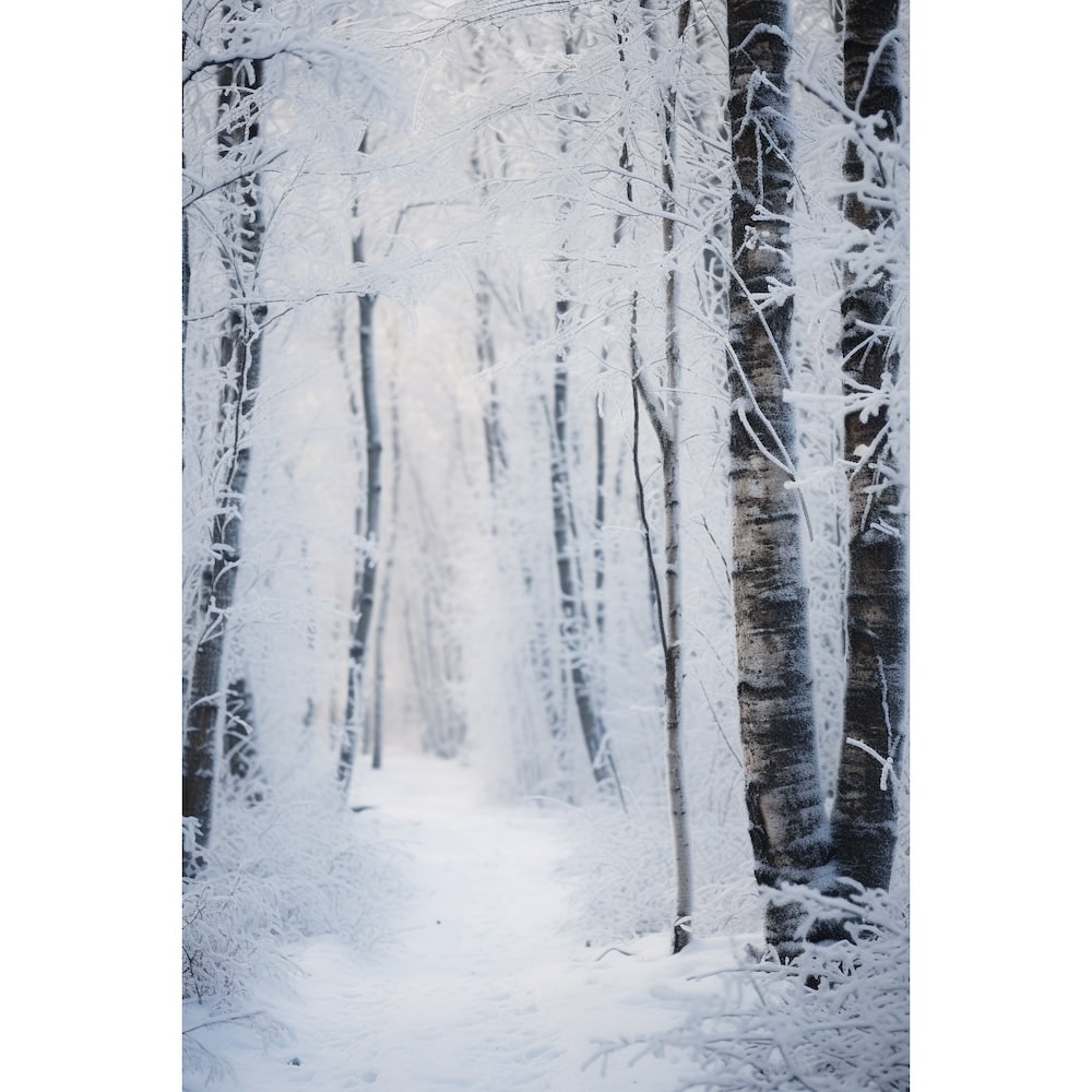 Tableau Forêt et Neige, art mural décoration nature