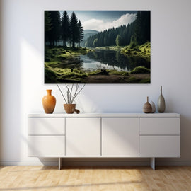 Tableau Forêt Sapin, art mural décoration nature
