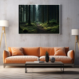 Tableau Forêt Sombre, art mural décoration nature
