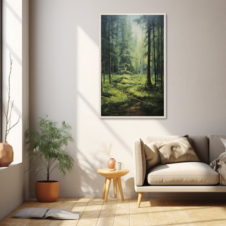 Tableau Forêt Verte, art mural décoration nature