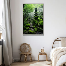 Tableau Forêt Zen, art mural décoration nature