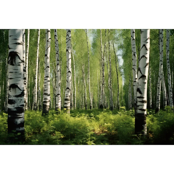 Tableau Forêt de Bouleaux Lumineuse, art mural décoration nature