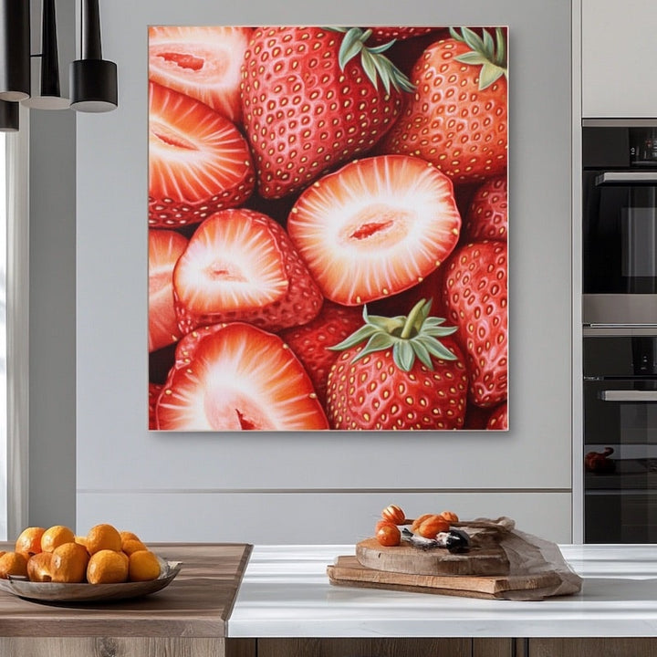 Tableau Fraise, art mural décoration nature
