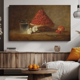 Tableau Fraises Chardin, art mural décoration nature