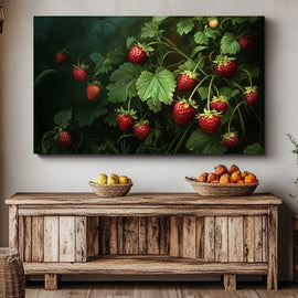 Tableau Fraises des Bois, art mural décoration nature