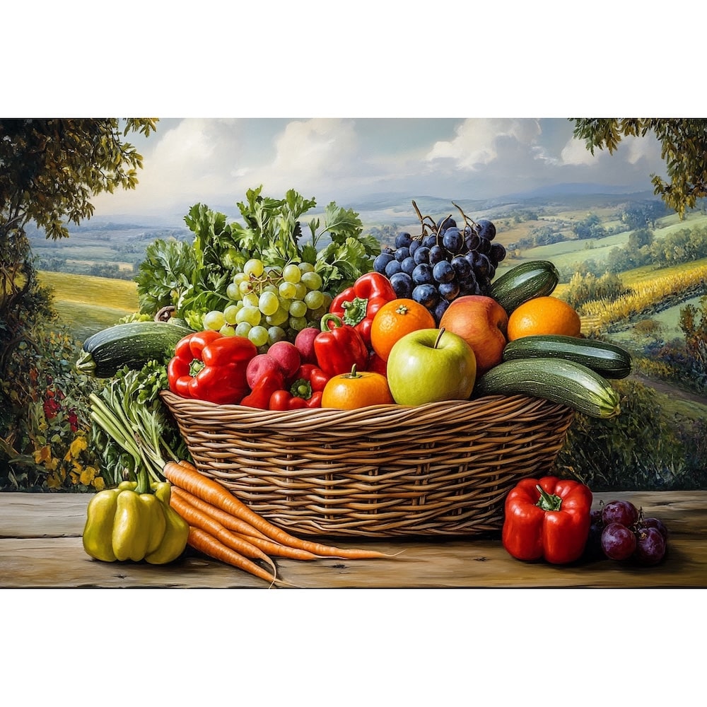 Tableau Fruits et Légumes Peinture, art mural décoration nature