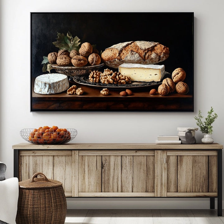 Tableau Fruits Secs, art mural décoration nature