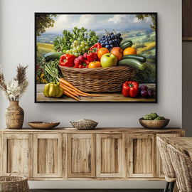 Tableau Fruits et Légumes Peinture, art mural décoration nature