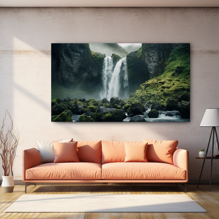 Tableau Géant sur Toile Cascade, art mural décoration nature