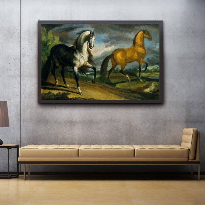 Tableau Gericault Chevaux, art mural décoration nature
