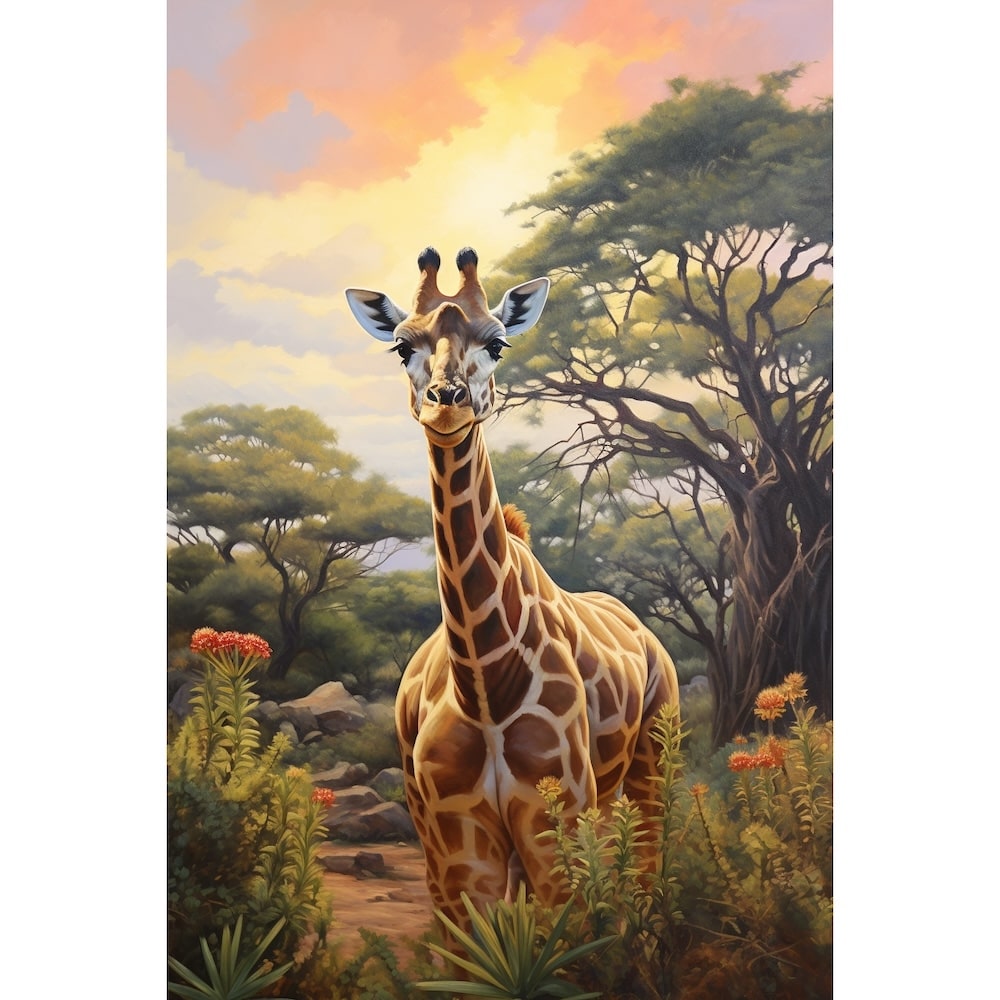 Tableau Art Girafe, art mural décoration nature