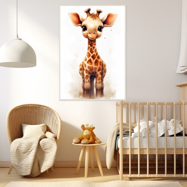 Tableau Girafe Chambre Bébé, art mural décoration nature