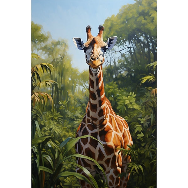 Tableau Girafe dans la Verdure, art mural décoration nature
