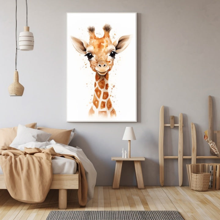 Tableau Girafe Enfant, art mural décoration nature