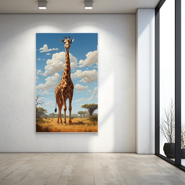 Tableau Girafe Géante, art mural décoration nature