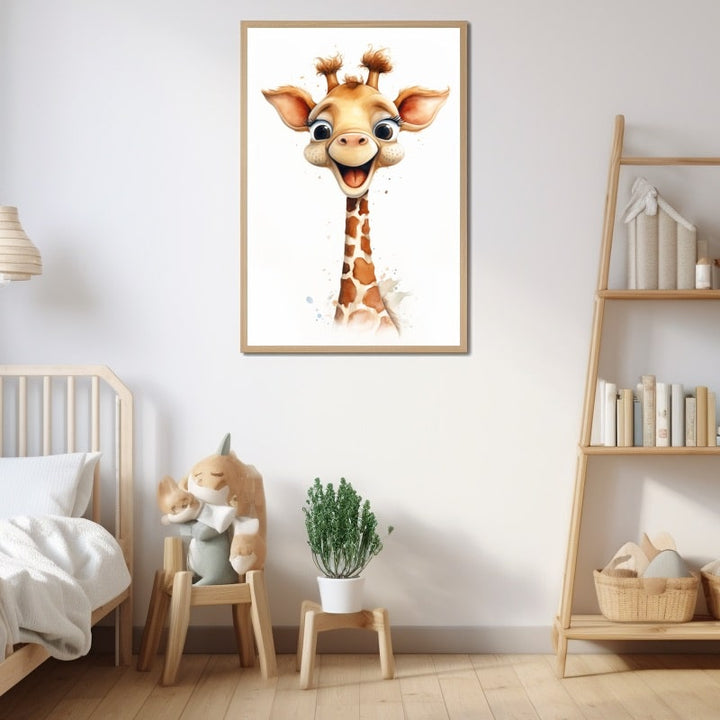 Tableau Girafe Maternelle, art mural décoration nature