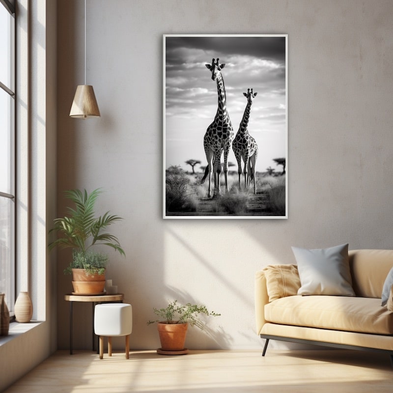 Tableau Girafe Noir Et Blanc