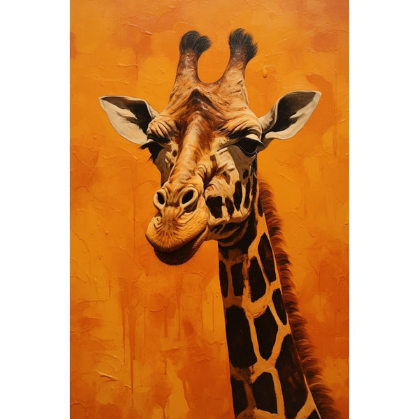 Tableau Ocre Girafe, art mural décoration nature