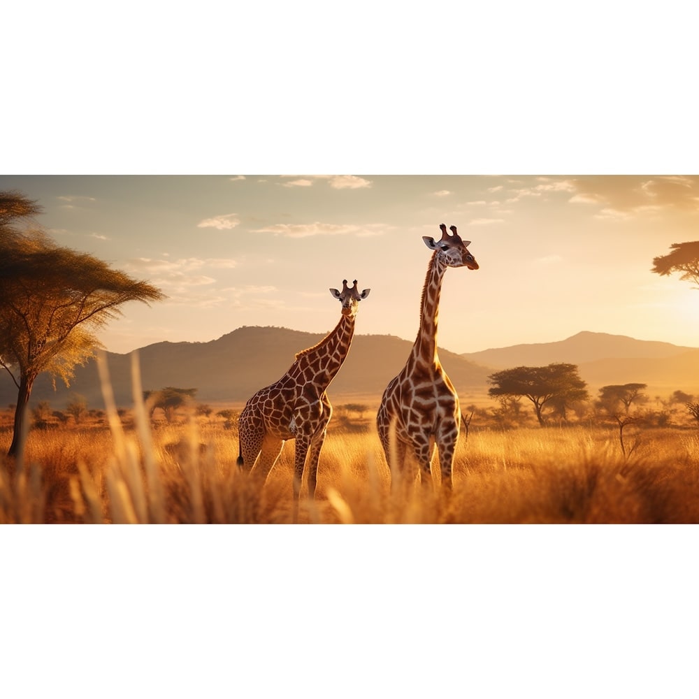 Tableau Safari Girafe, art mural décoration nature