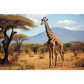 Tableau Savane Girafe, art mural décoration nature