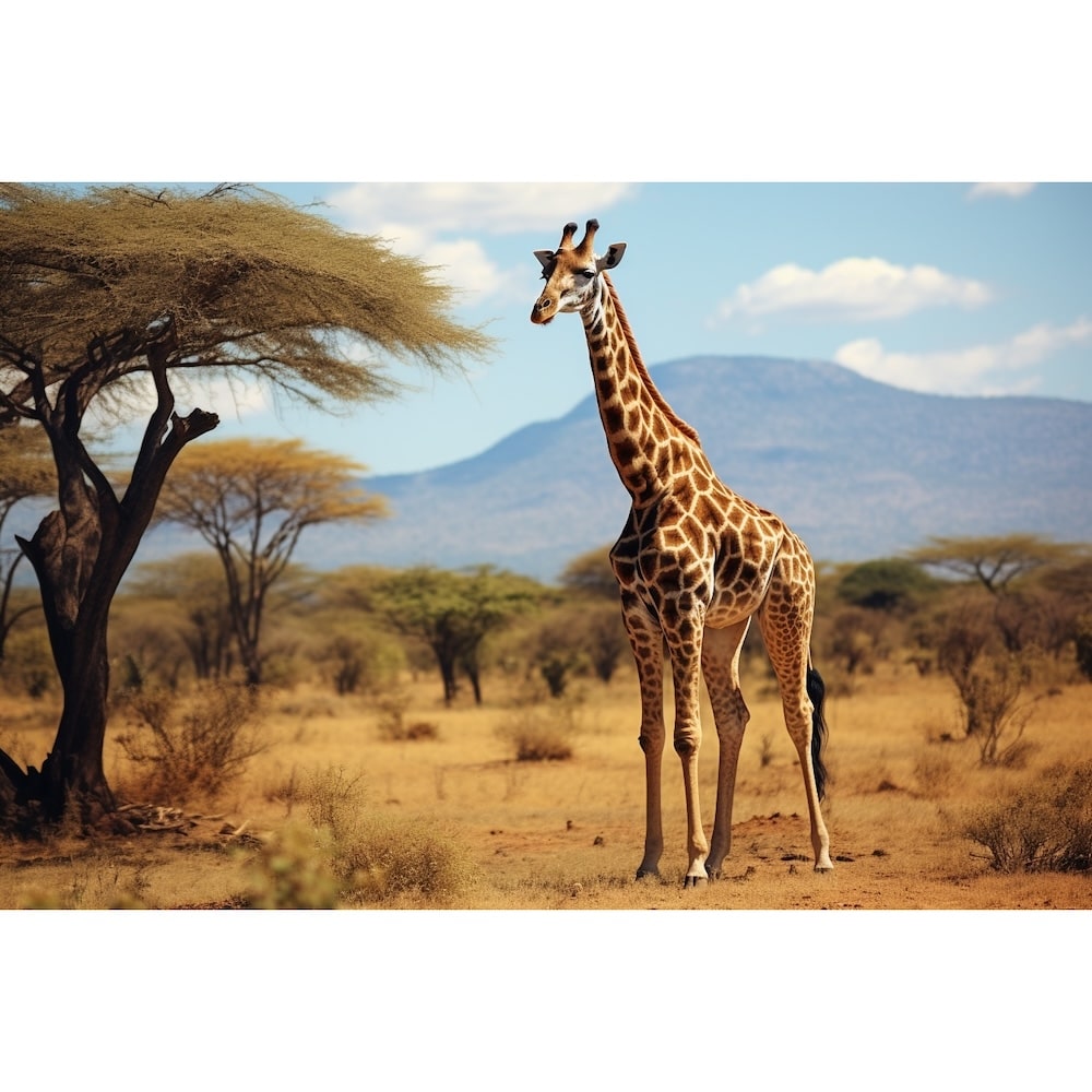 Taille 150x50 Style Tableau multicolore, animaux, girafes, savane,  abstraction, moderne, artistique, nature, Afrique - Cdiscount Maison