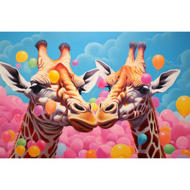 Tableau de Girafes Fantaisie, art mural décoration nature
