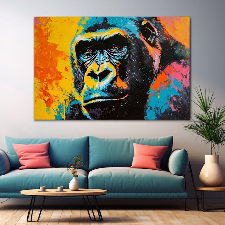 Tableau Gorille Couleur, art mural décoration nature